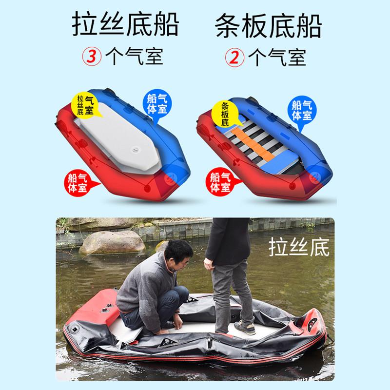 鹏洋三人四人充气船加厚冲锋舟马达硬底橡皮艇钓鱼船充气艇夹网船