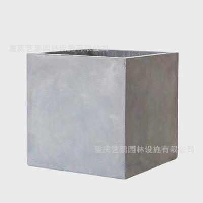 重庆正方形水泥花盆花箱简约户外园林阳台庭院花卉蔬菜种植箱花槽