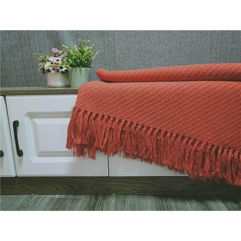 RI0T孔雀蓝色民宿床尾巾软装床搭毯床尾毯美式针织毯流苏毯沙发搭,床上用品,休闲毯/毛毯/绒毯,淘宝优惠券,粉丝福利购,淘宝优惠卷