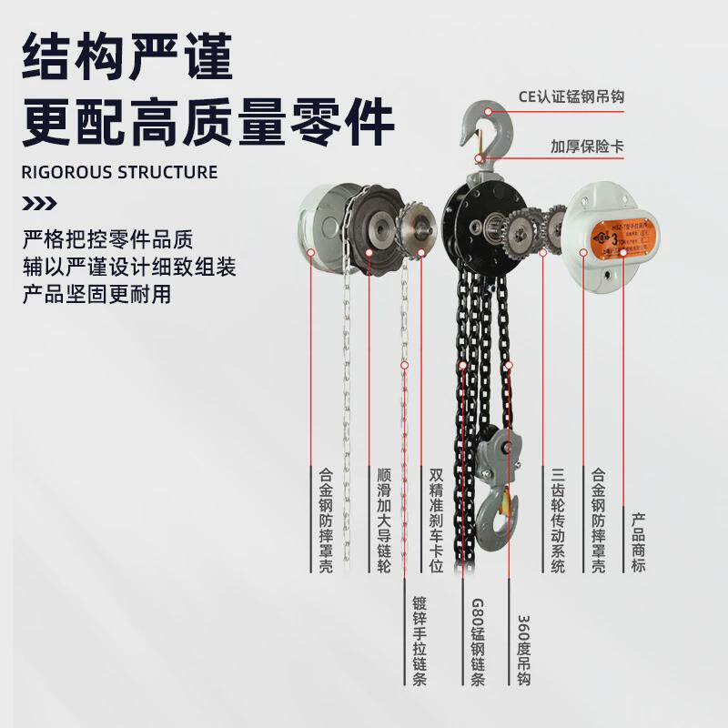 HSZ手拉葫芦5吨手拉葫芦1t2t3t5t10吨倒链吊葫芦单链手动葫芦