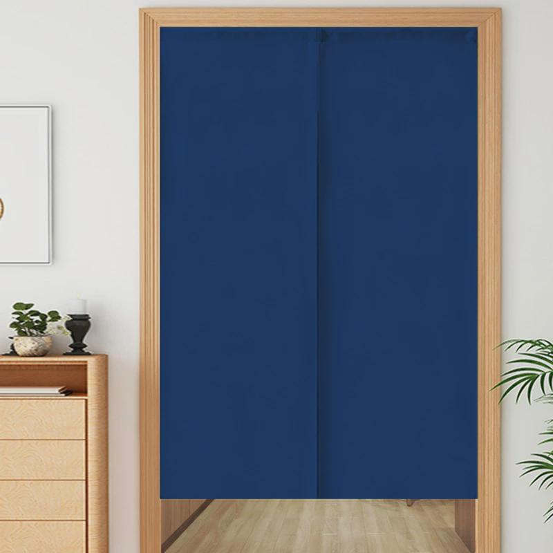 简约子门帘隔断帘可定免打孔布帘纯色卧室挂帘厨房卫生间遮挡新款