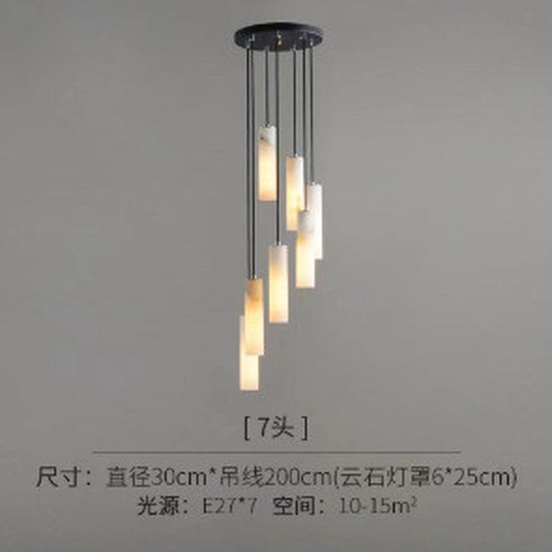 云石吊灯后现代简约轻奢客厅餐厅楼梯灯长吊灯床头灯复式旋转卧室