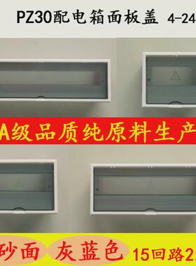 PZ30配电箱面板盖4-24回路塑料盖板磨砂面灰蓝色空开盖板