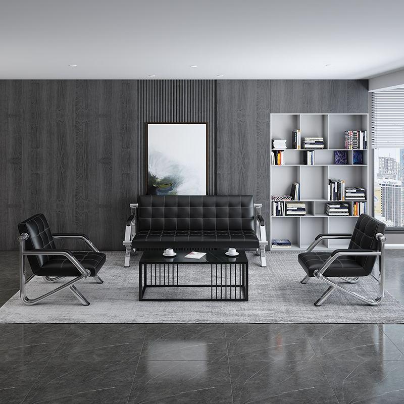 热销简易简约现代商务会客办公沙发茶几组合办公室沙发三人位