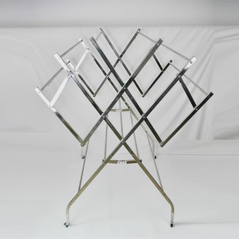 不锈钢晾衣架落地折叠室内翼型立式多杆晾衣架晾晒被架阳台移动架