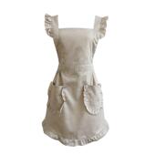 日系女围裙订作LOGO印字韩版 时尚 可爱荷叶花边美甲工作服家用厨房