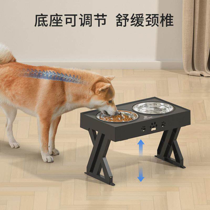 宠物碗狗碗盆食喂食器宠物盆不锈钢碗双碗升降桌狗碗猫狗用品