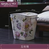 加厚密胺垃圾桶家用高颜值厨房桌面户外带盖大号客厅厕所卫生间