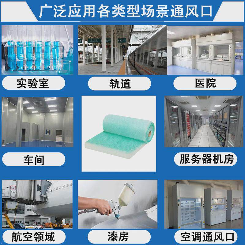 喷漆房玻璃纤维棉绿白地棉过烤漆房过滤漆雾毡阻漆网厂家定制