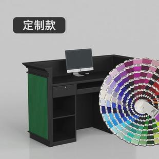 店收银台轻奢美容院烤漆吧台桌小型店铺前台接待台简约 高级感服装