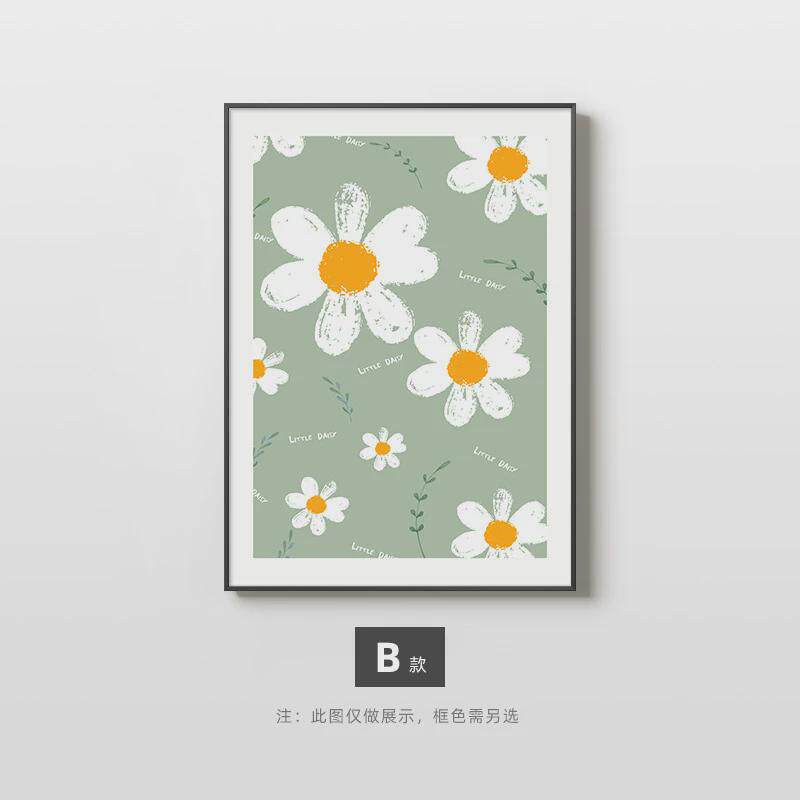 北欧小清新卧室床头挂画玄关柜台斗柜摆件画ins风花卉餐厅装饰画