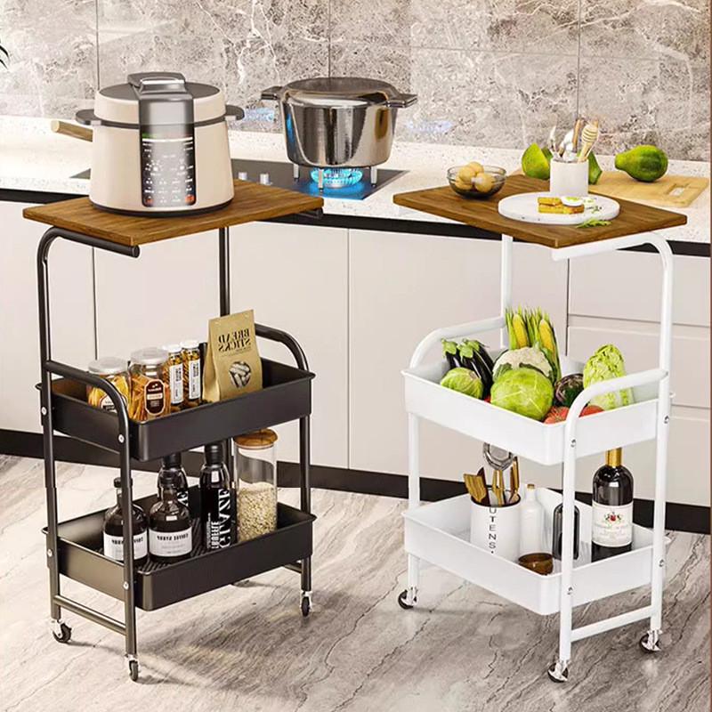 带桌板收纳可移动收纳架家用零食小推车置物架置物小推车厂家批发