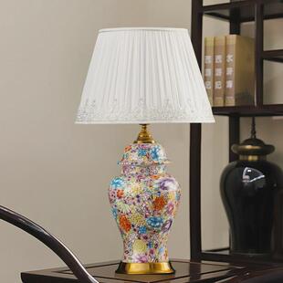 新中试装饰客厅卧室酒店床头台灯摆件创意居家陶瓷花瓶复古装饰灯