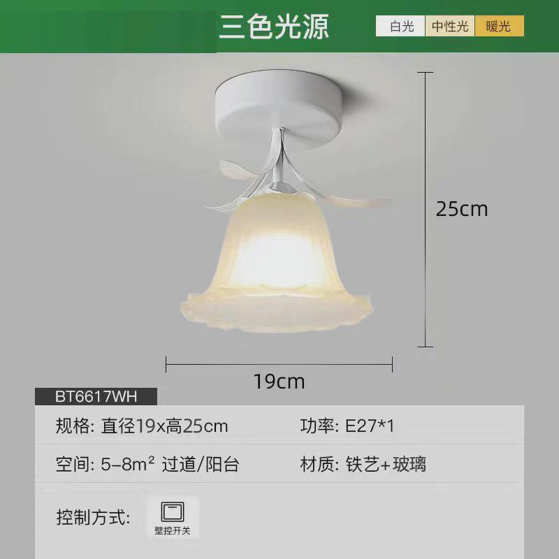 法式奶油风玄关阳台入户吸顶灯走廊过道玻璃阳光房衣帽间nis灯具