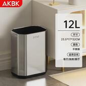 不锈钢双层垃圾桶创意高家用值八角形客厅纸篓高端颜无盖垃圾桶