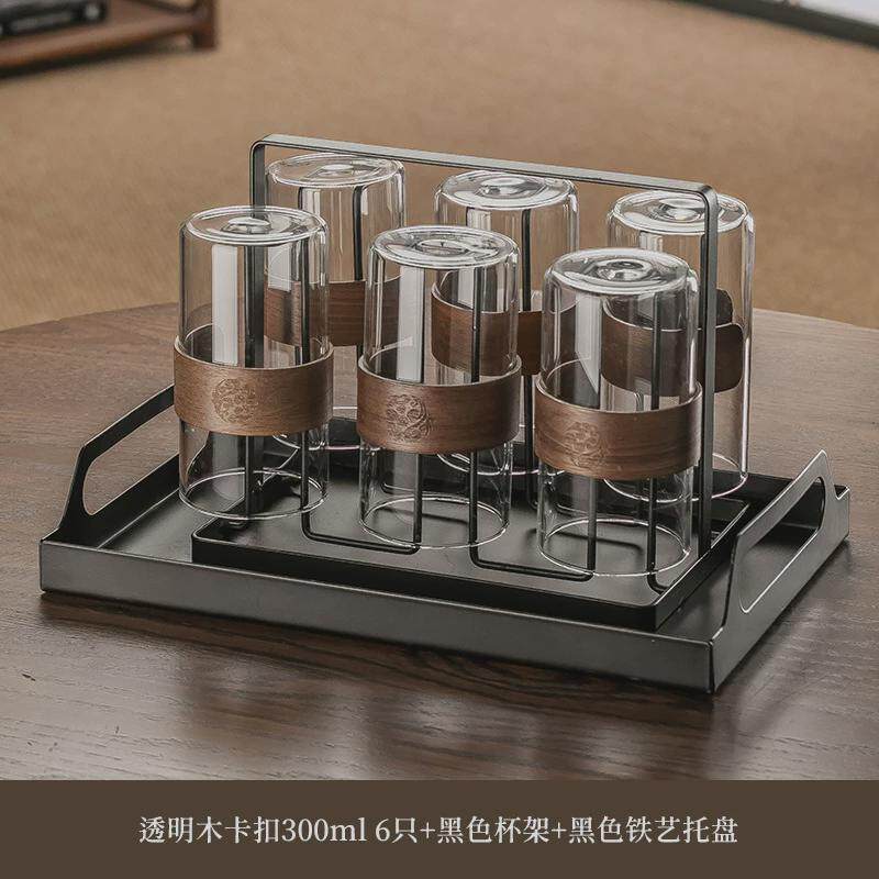 新中式高硼硅玻璃杯水杯家用套装喝水杯子新款颜值耐高温耐热泡高