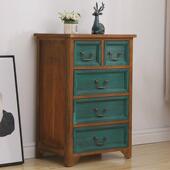 免安装 ins风床头柜靠墙小型储物柜柜子客厅斗柜多功能实木整理柜