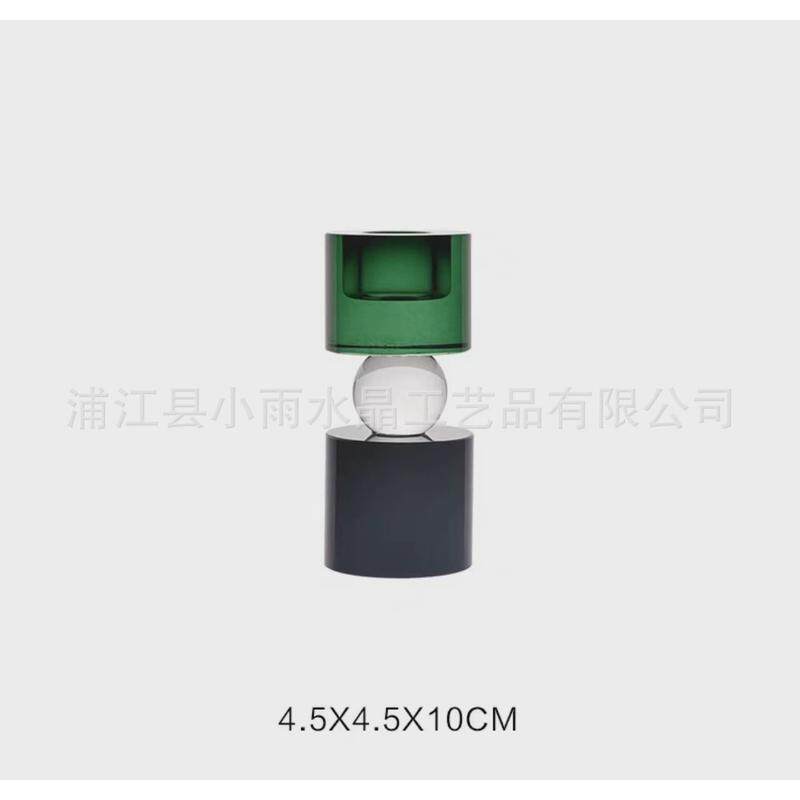 费几何家居彩色水晶玻璃灵北欧烛台现代轻奢浪漫餐桌创意装饰摆件
