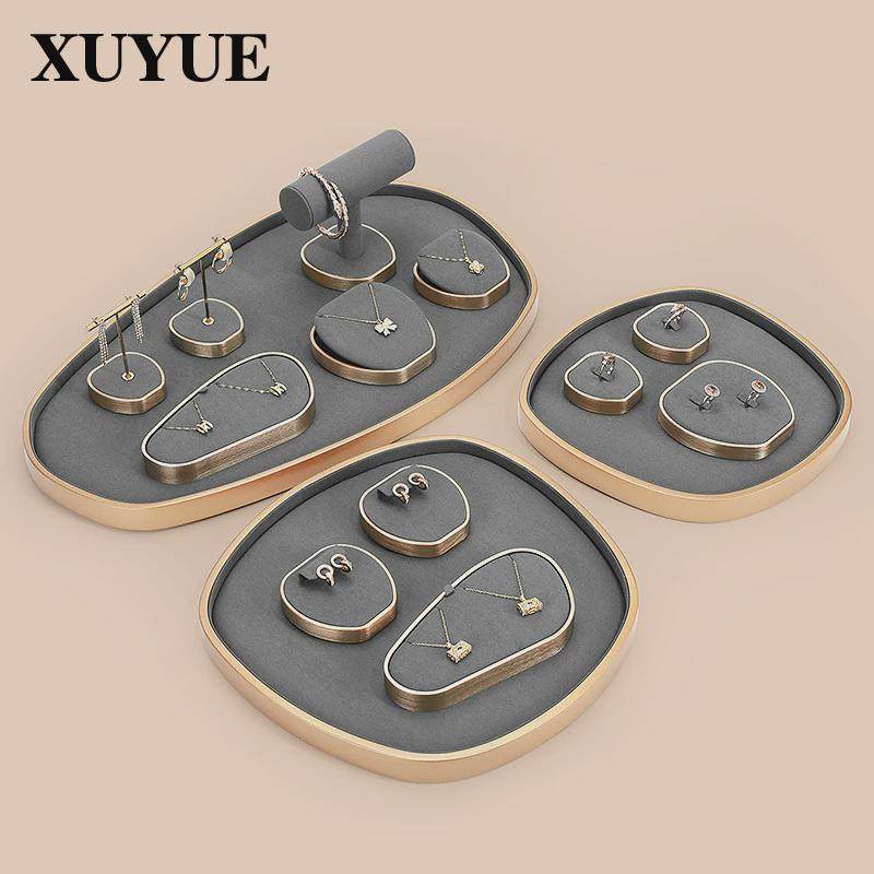 旭跃首饰托盘灰色超纤首饰架耳环项链戒指展示架轻奢饰品展示架,住宅家具,家用陈列柜,淘宝优惠券,粉丝福利购,淘宝优惠卷