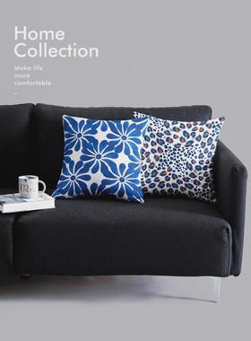 1vpr蓝色几何民族风靠垫沙发靠枕乡村新中式抱枕法式腰枕夏季午睡