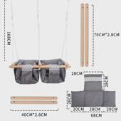 红房子家用室内儿童秋千户外棉麻布兜吊椅荡宝宝秋千婴幼儿秋千