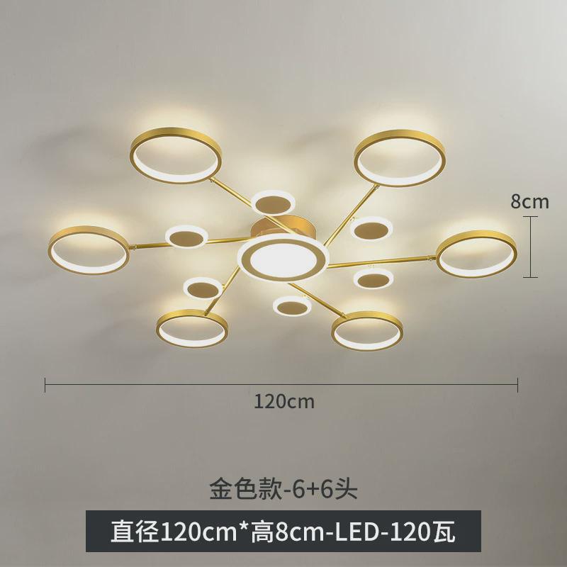 2024年北欧客厅灯新款轻奢灯具现代简约大气金色led卧室吸顶灯饰
