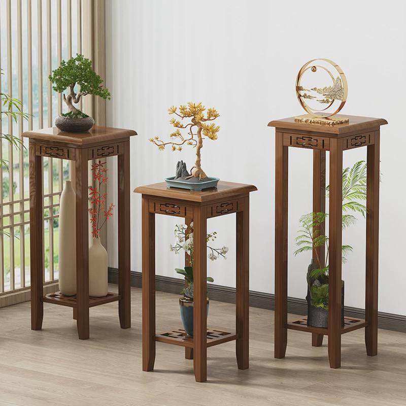 室内楠竹花盆架花架子简易客厅落地式黄金葛架仿古花几中式阳台支