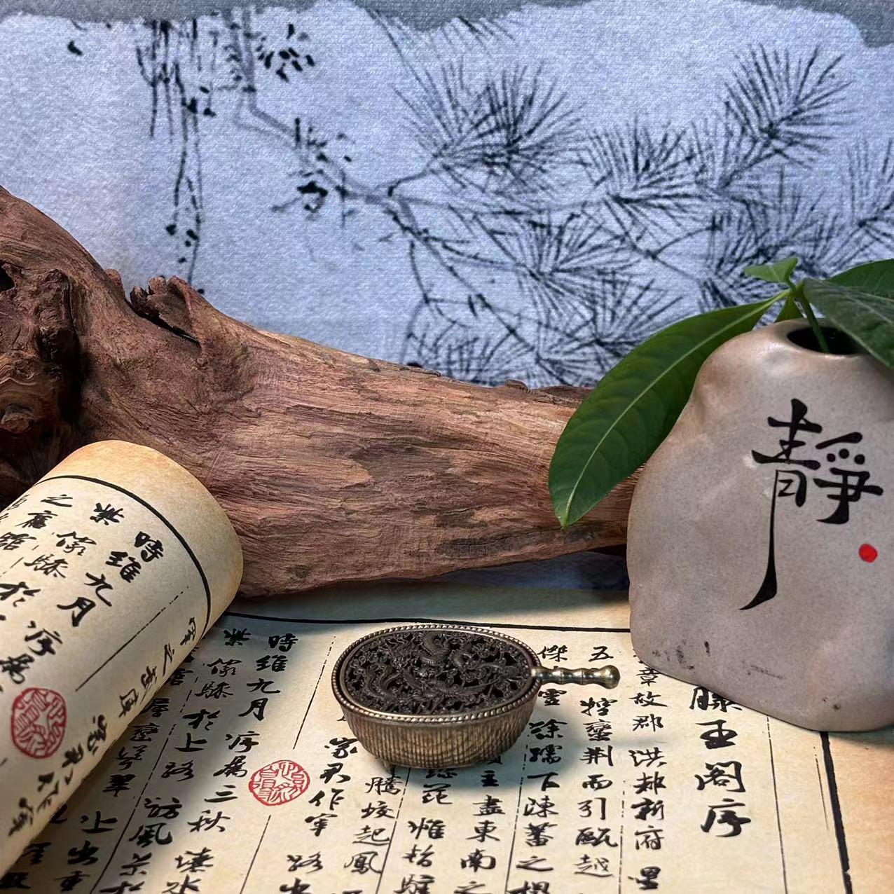 妍小娘仿古葫芦藤圆扇盘香炉合金家用迷你竹箩小扇子便携室内摆件