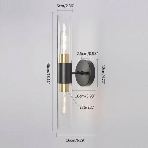 轻奢创意客厅装饰黑色奶白现代简约家居镜前灯壁灯直筒直条灯具