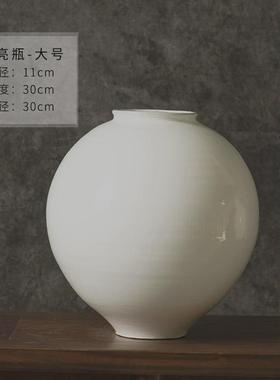 景德镇手工复古创意陶瓷花瓶白色陶艺摆件禅意插花干花民宿装饰品