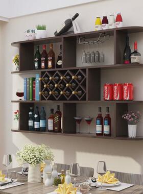 网红壁挂酒柜酒架现代简约墙上置物架菱形酒格餐厅挂壁挂酒柜式红