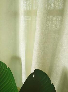 22N窗帘纱帘透光不透人天丝绒纱阳台白色垂感雪纺窗纱飘窗房间白