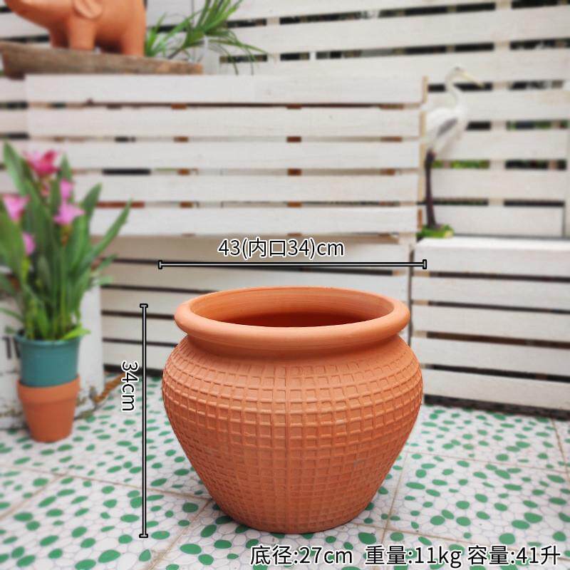 特大号素烧红陶花盆多肉陶罐景观陈设落地大花盆吸水透气套盆包邮