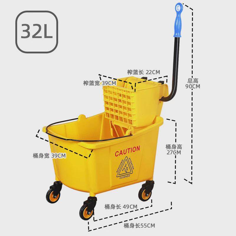 多功能清洁车清洁推车酒店物业保洁杂物车收纳双层用具拖布桶手动