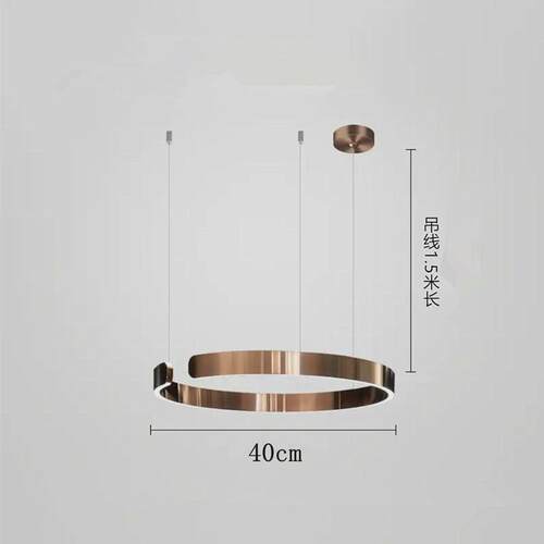 意式极简客厅吊灯主灯轻奢不锈钢C形玫瑰金餐厅灯具后现代装饰灯