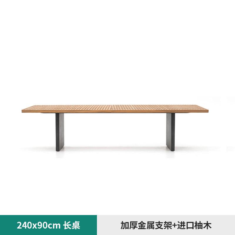户外休闲桌椅组合藤编酒店室外藤制柚木餐桌花园庭院阳台藤椅