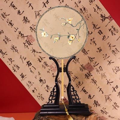 精品双面绣团扇苏绣团扇双面刺绣团扇古风团扇古风圆扇中国风扇子