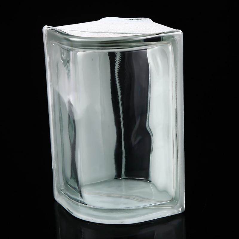 新款透明方形云雾纹收边玻璃砖直角砖拐角圆弧网红客厅卧室隔断墙