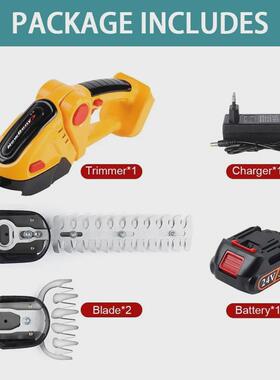 2合1绿篱机20000RPM可充电手持式家用灌木除草修剪割草机花园工具