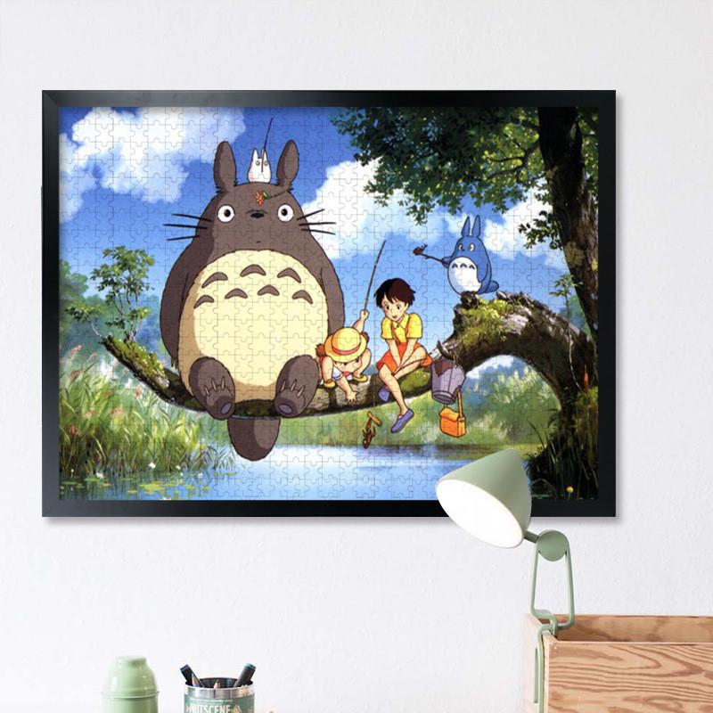rkt4拼图50x7075相框1000片框架2000片装裱实木黑色画框全开挂墙