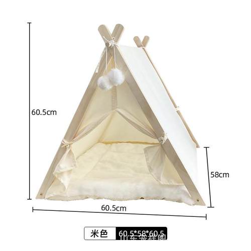 现货冬季猫窝三角实木猫帐篷室内外房子保暖猫防风半封闭式猫产房