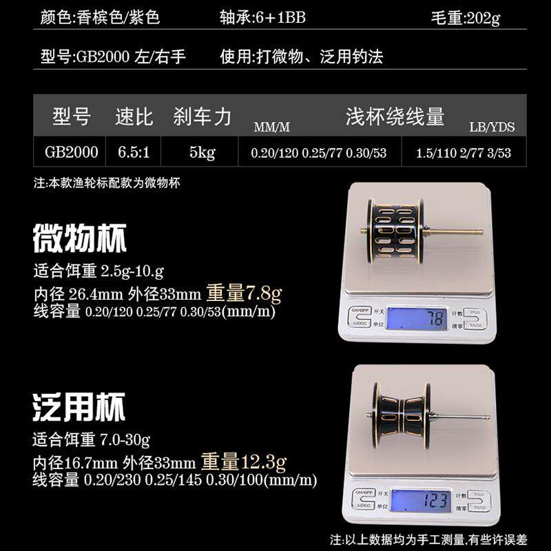 得趣微物水滴轮水滴轮高转速比轻量打黑防炸线远投路亚马口鱼轮