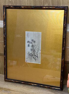 48n定制国画框油画框字画书法装裱竹节线条裱框实木竹子相框定