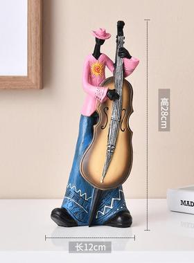 复古乐队艺术摆件酒柜装饰品人物客厅书架电视柜音乐摆设