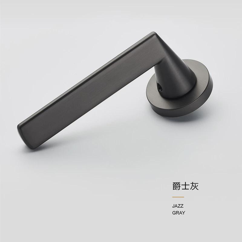 九固家用磁力锌合金厨房机械门锁卧室室内木门把手房门金色分体锁