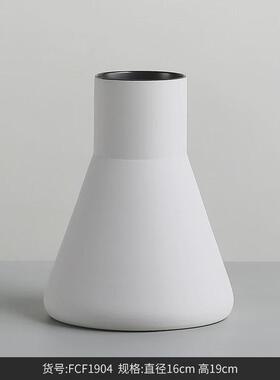 博西家居莫兰迪锥形杯型餐桌客厅陶瓷花瓶摆件样板房直筒插花器
