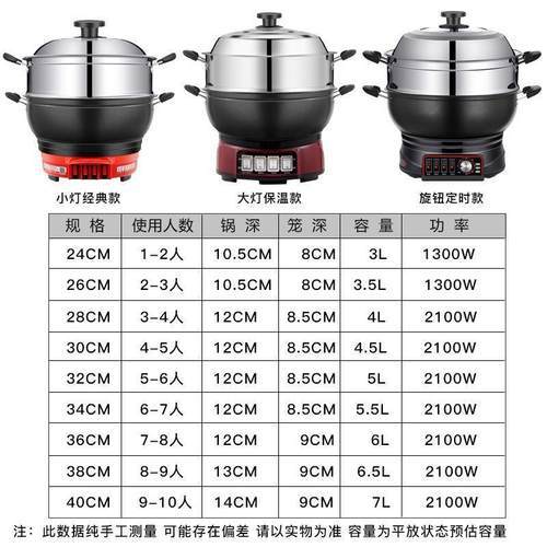 热销不粘锅电热炒菜锅多功能蒸煮涮锅插电家用宿舍一体式电火锅炒