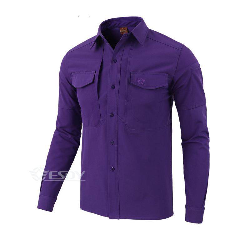 新款esdy男士户外抓式保暖衬衫春秋休闲登山外套绒