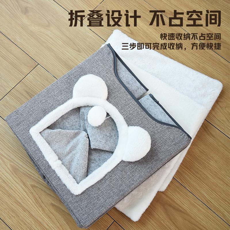 宠物用品猫窝双层全封闭带剑麻耐磨耐抓四季通用可折叠宠物窝