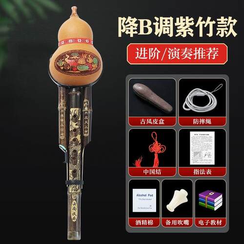 紫竹葫芦丝c调小学生用专业演奏型初学者降b调儿童防摔胡芦丝乐器